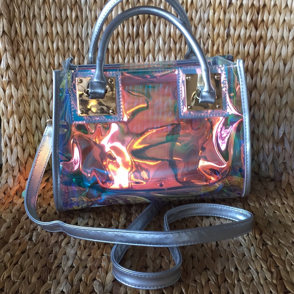 Silver Faux Leather Holographic Handbag - Picture 3 of 8